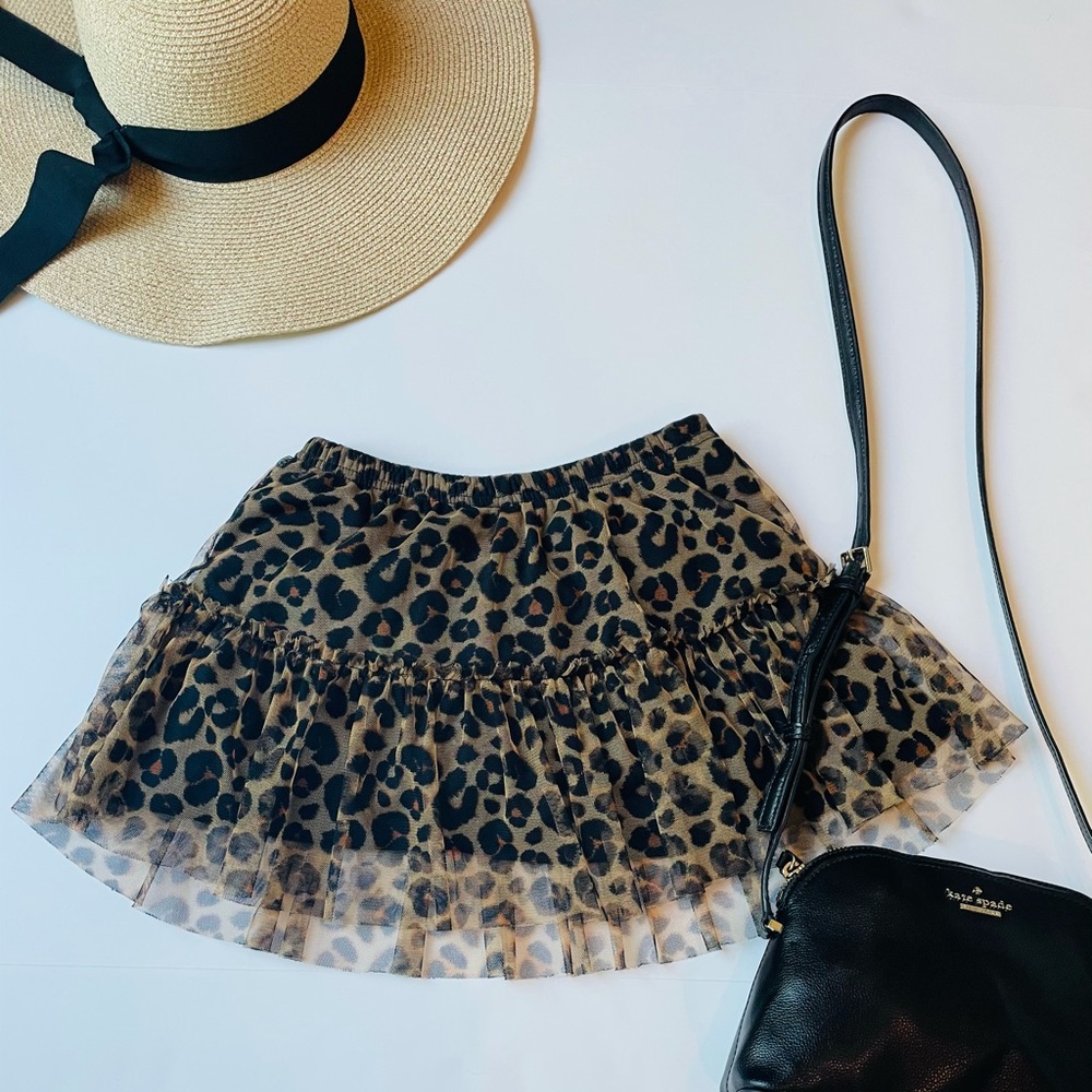 Girls 6X cheetah print tule skirt